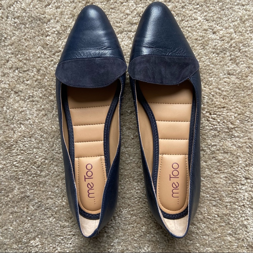 [Me Too] Blue Leather Flats -Size 7.5
